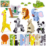 3D Puzzles for Kids Toys Pack 8 - BONNYCO | 3D Puzzle for Kids of Jungle Animals, Educational Girl and Boy Toys, Gifts for Kids, Birthday Gifts for Boys | Kid Toys, 3-D Puzzles, 3D Jigsaw, Christmas BONNYCO