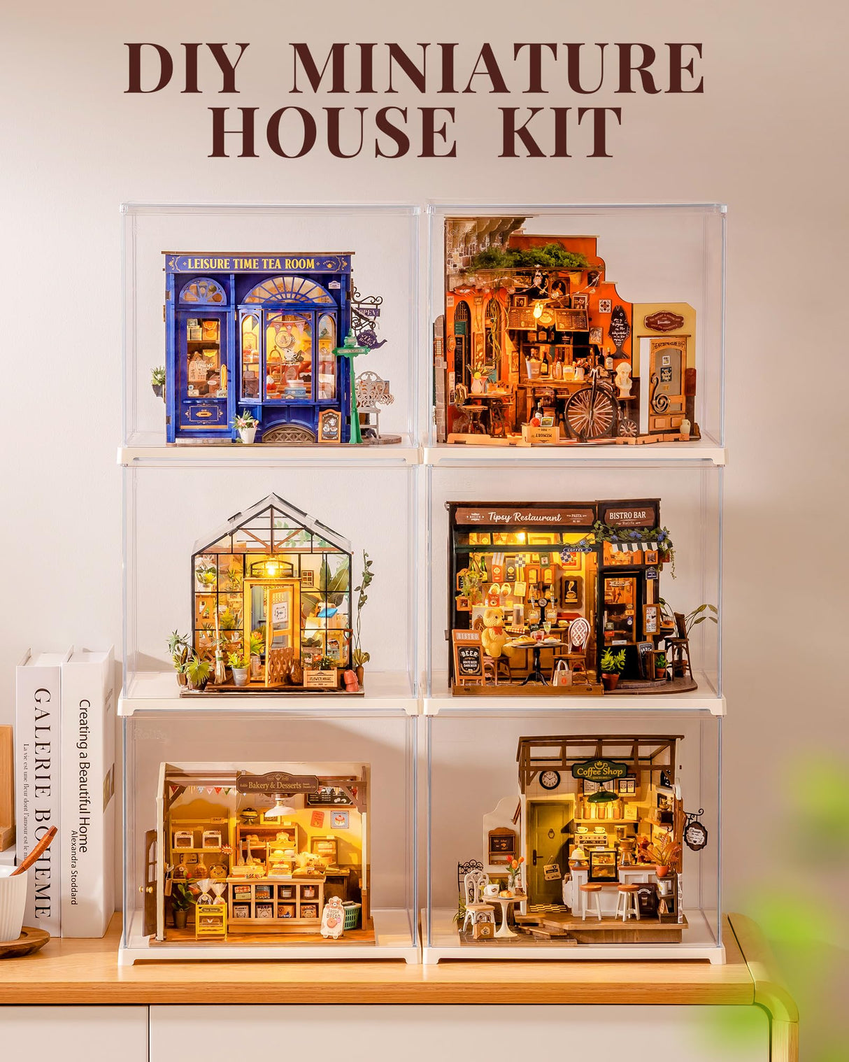 Rolife DIY Miniature House Kit Cheers Bar Dining, 3D Book Nook Bookshelf Decor for Adults, Mini Model House Kits, DIY Crafts Kit Halloween for Adults (Cheers Bar Dining) Rolife