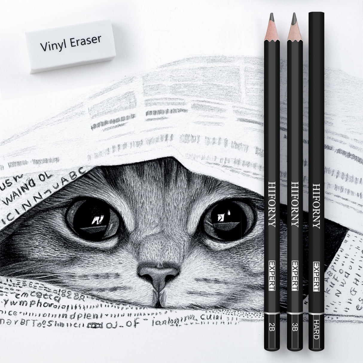 HIFORNY 36 PCS Sketching Drawing Pencil Set,Sketch Pencils Art Supplies with Graphite,Charcoal,Blending Tools,Accessories,Drawing Kit for Adults Artists in Canvas Roll Up Case HIFORNY