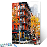 New York City Landscape Oil Painting Paint by Number Kits 16 x 20 inch Canvas Fictional Scenery Graffiti DIY Painting for Kids Students Adults Beginner with Brushes Acrylic Pigment (without Frame) Tucocoo