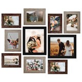 LUCKYLIFE Picture Frame Set 10-Pack, Gallery Wall Frame Collage with 8x10 5x7 4x6 Frames in 3 Different Finishes LUCKYLIFE
