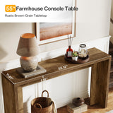 Tribesigns Farmhouse Console Table, 55-Inch Wooden Sofa Table with Storage for Entryway, Foyer, Hallway, Living Room, Easy Assembly (Rustic Brown) Tribesigns