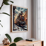 SKRYUIE Paint by Numbers Kit for Adults Beginner Train, Acrylic Snow Oil Painting by Numbers Kits with PaintBrushes Paintwork Art Crafts Canvas for Home Decor 16x20 inch / 40x50 cm SKRYUIE
