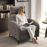 FLEXISPOT XC2 Recliner Chair for Adults, Fabric Small Reclining Chair Home Theater Seating with Side Pockets, Adjustable Modern Single Sofa Armchair, Extended Footrest for Living Room(Brown) FLEXISPOT