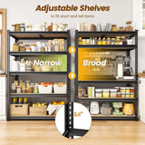 DurayLoly 5-Tier Storage Shelves, 1980LBS Adjustable Pantry Shelves, Metal Shelving Unit for Storage, Kitchen, Pantry, Closet, Laundry, Garage, 72.06" H x 35.55" W x 15.76" D DurayLoly