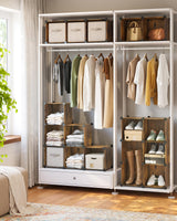 SONGMICS Cube Storage Organizer, Set of 16 Plastic Cubes, Closet Organizers and Storage, Room Organization, Bedroom Living Room, 12.2 x 48.4 x 48.4 Inches, Rustic Brown ULPC442A01 SONGMICS