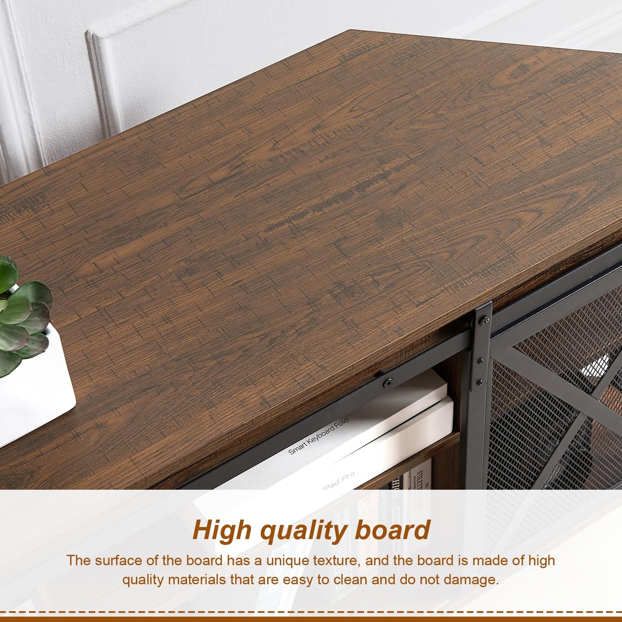 HOMISSUE Corner TV Stand for 55 Inch TV, Rustic Corner Entertainment Center with Storage, Industrial Media Console Table with Sliding Barn Door, Entertainment Center for Living Room, Brown HOMISSUE