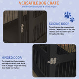 Zoovilla Dog Crate Furniture for Medium Dogs, Dual Function Dog Crate Side End Table with Sliding Door, Solid Bottom for Stability, Modern Indoor Kennel, Wooden Dog Crate Furniture, Metal Design Black zoovilla