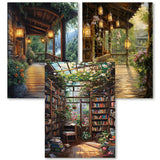 Paint by Numbers for Adults and Kids Beginner, 3 Pack Garden Book Flowers Painting by Number Kits On Canvas, Number Artist Paint by Number Kit DIY Oil Painting Acrylic Paints, Home Wall Decor 12x16in Fairyland JinWenn