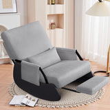 FelixKing Rocking Chair Nursery, Low-Seat Glider Chair, Upholstered Rocking Chair with Side Pocket and Foot Rest, Comfortable Modern Accent Armchair Recliner for Mom Nursery Living Room Bedroom Grey FelixKing