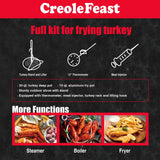 CreoleFeast TFS3010 Propane 30 Qt. Turkey and 10 Qt. Fish Fryer Boiler Steamer Set, 50,000 BTU Burner, Ideal for Outdoor Cooking Creole Feast