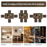 AMICLIBER Dining Table Set for 4, 5-Piece Kitchen Table and Chairs, Rectangular Dining Room Table Set with 4 Chairs, Space-Saving Kitchen Table Set for Small Space,Dinette,Apartment,Retro Brown AMICLIBER
