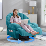 YI DANICA Swivel Rocker Recliner Chair – Shell Shape Manual Big Tall Single 360° Swivel Reclining Sofa with Storage Pockets | Small Space-Friendly for Living Room/Bedroom (NO Massage & Heat, Green) YI DANICA