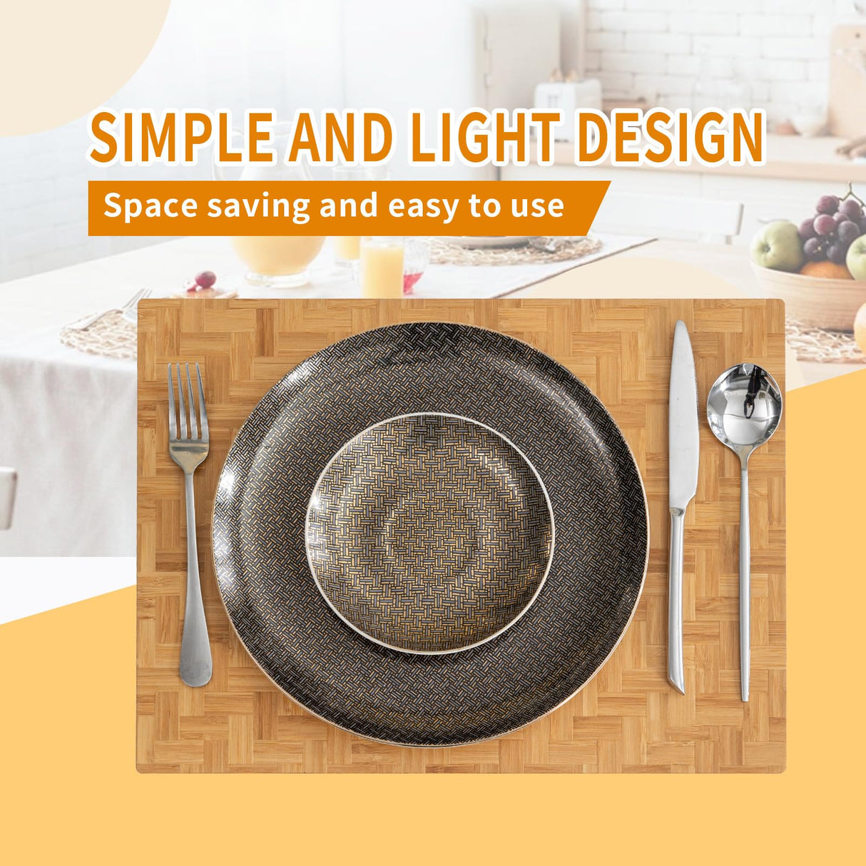 Placemat Bamboo placemat Non-Slip placemat Table mat Insulated Non-Slip mat Wine Glass and Wine Bottle mat WYRXFF