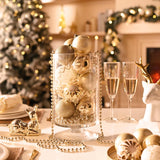 Valery Madelyn Christmas Ornaments Set, 30ct 2.36 Inches White and Gold Shatterproof Christmas Tree Decorations Ball Ornaments Bulk, Elegant Hanging Ornaments for Xmas Holiday Party Decor Valery Madelyn