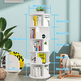 Rotating 5-Tier Bookshelf Tower for Small Spaces - 360° Display Bookcase Ideal for Kids and Adults LIGEAROW