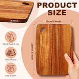 FoldTier 12 Pcs Bulk Wooden Cutting Board Small Kitchen Charcuterie Board with Handle Blanks Serving Cutting Board Tray with Oval Hole in Corner Housewarming Gift, 8 x 6 Inch(Acacia Wood) FoldTier