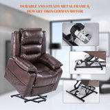 S*MAX Lift Chairs Recliners for Elderly Power Recliner Chairs Full Air Leather Electric Recliner Chairs Side Pockets USB Charge Port and Remote Control Power Lift Recliners Brown S*MAX