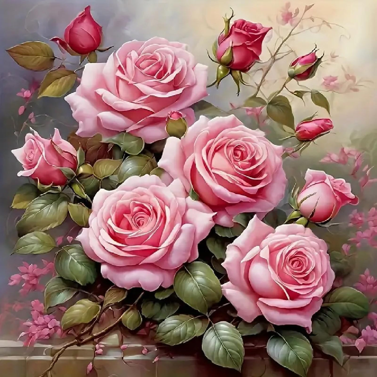 JFYHAB Pink Rose Diamond Painting Kits for Adults-Flowers Diamond Art Kits for Adults,5D Diamond Painting Rose, DIY Full Drill Diamond Painting Rose Gem Art and Crafts 12x12inch JFYHAB
