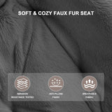 Folding Saucer Chair, Lazy Moon Chair with Metal Frame, Comfy Bedroom Chairs for Bedroom, Living Room, Study Grey JC Grezone