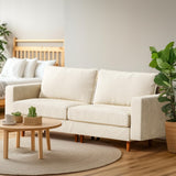 Pamapic 81'' W Loveseat Sofa,Love seat Couches,3 Seater Loveseat,Deep Love Seat Sofa,Washable Dutch Velvet Sofa,Comfy Cushion,Modern Love seat Couches for Living Room,Bedroom,Apartment,Loft,Beige Pamapic