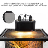 REPTIZOO Large Reptile Terrarium 120 Gallon, Tall & Wide Tempered Glass Reptile Tank 48" x 24" x 24" with Sliding Door Top Screen Ventilation & Anti Escape Lid, Full View REPTI ZOO