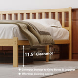 FDLOGW 14 in High Solid Bamboo Wood Platform Queen Bed Frame with Headboard, Bed Frame Queen Size, Heavy Duty, No Box Spring Needed, Nosie Free FDLOGW