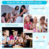 Ninehaoou 12 Set 3oz Sublimation Shot Glasses Blank Mini Tumbler Shot Glass with Straw and Lid Stainless Steel Cups with Heat Transfer for Spirits Lovers Birthday Christmas Gift(White) Ninehaoou