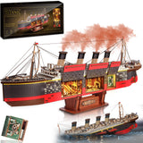 Titanic Model 3D Wooden Puzzles for Adults, Titanic Model Kit Set, Titanic Toys for Adults Teens with LED Light, Dance Hall, Lounge, Home Decor, Birthday, Christmas Fuiltee