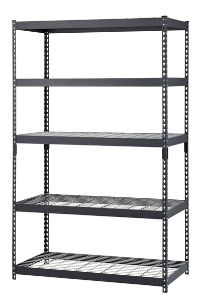 Edsal TRK-482478W5 Black Steel Shelving, 78" Height x 48" Width x 24" Depth