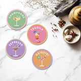 8 Pcs Cocktail Diamond Art Coasters Kit for Adults, Cocktail Diamond Painting Coasters with Holder, 5D Gem Art DIY Crafts Diamond Dots for Gift Life hkejoi