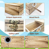 Tfwadmx Cockatiel Nesting Box Bird Nest Box Wood Bird House for Cage Parrot Breeding Boxes for Conures and Other Medium Sized Birds 13.4" x 7.5" x 6.7" Tfwadmx