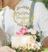 Mr and Mrs Cake Topper for wedding, Last name and date topper, Personalized cake topper, rustic toppers for cake, Wooden Bride & Groom Mr Mrs Heart Customized Wedding topper WoodArtSupply