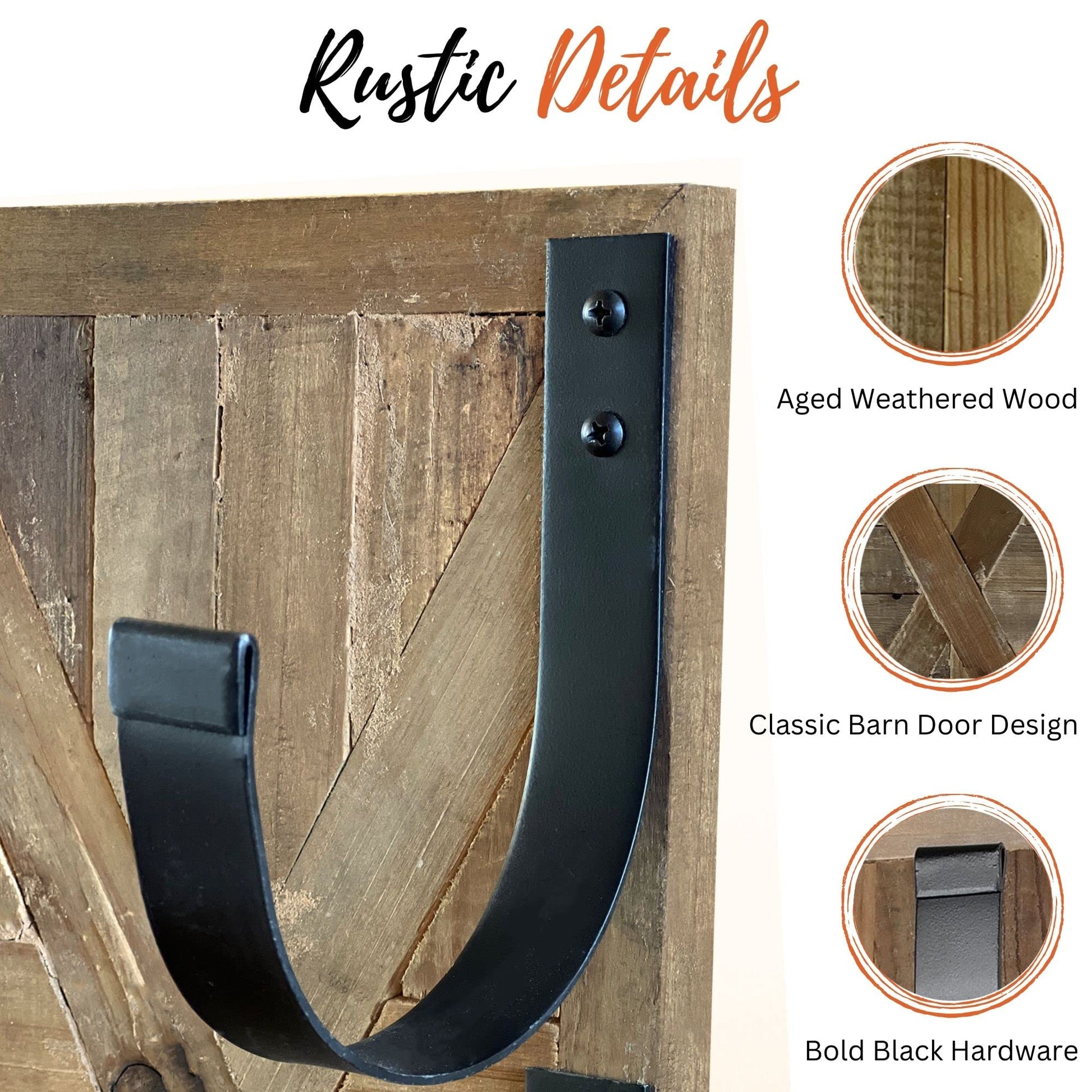 Autumn Alley Rustic Farmhouse Towel Rack for Rolled Towels – Stunning Barn Wood Farmhouse Bathroom Decor for Wall – Expertly Inlaid Wood with Matte Black Bar for Western Bathroom Decor - WoodArtSupply