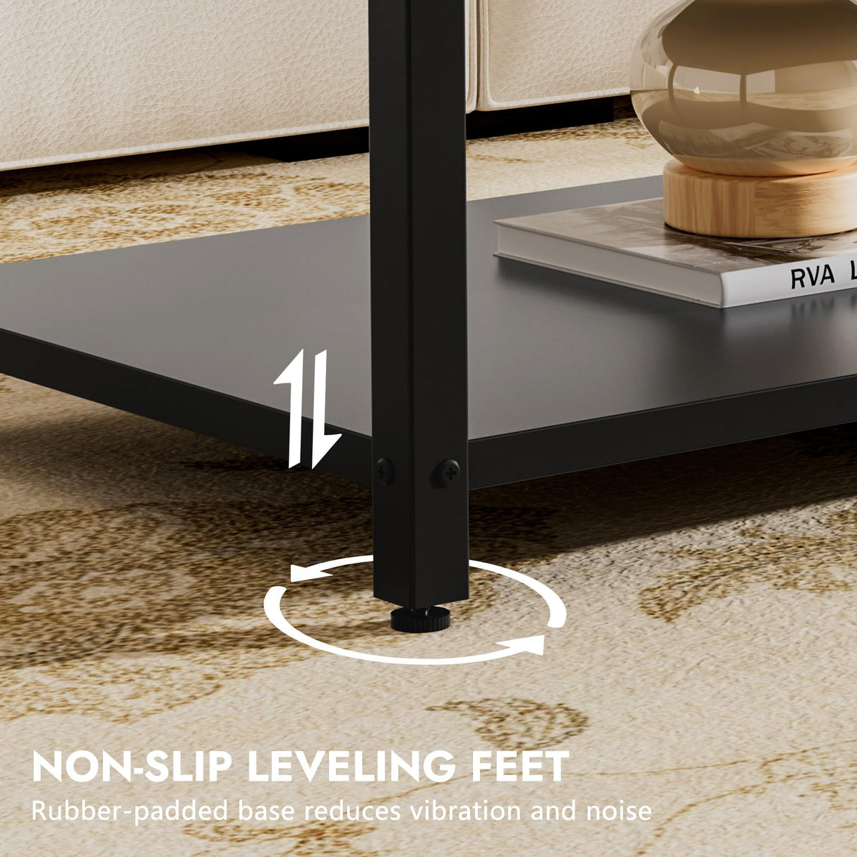 Gun Safe with Biometric Lock, Biometric Fingerprint Gun Safe for Rifles and Pistols, Hidden Gun Storage for Jewelry Money Rifles Pistols and Ammo, Use as Coffe Table (Black Marble Wood) Xyvaly