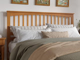 AFI, Mission King Solid Wood Headboard with Attachable Charger, Light Toffee AFI