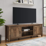 Walker Edison Ashbury Coastal Style Grooved Door TV Stand for TVs up to 80 Inches, 70 Inch, Rustic Oak Walker Edison
