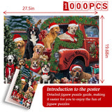 PICKFORU Christmas Dog Puzzles for Adults 1000 Pieces, Difficult Christmas Scene Animal Puzzle, Funny Puppy Jigsaw Puzzle as Home Wall Art Decor PICKFORU