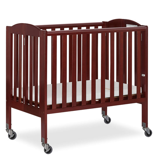 Dream On Me 2-in-1 Folding Birch Portable Crib, Cherry