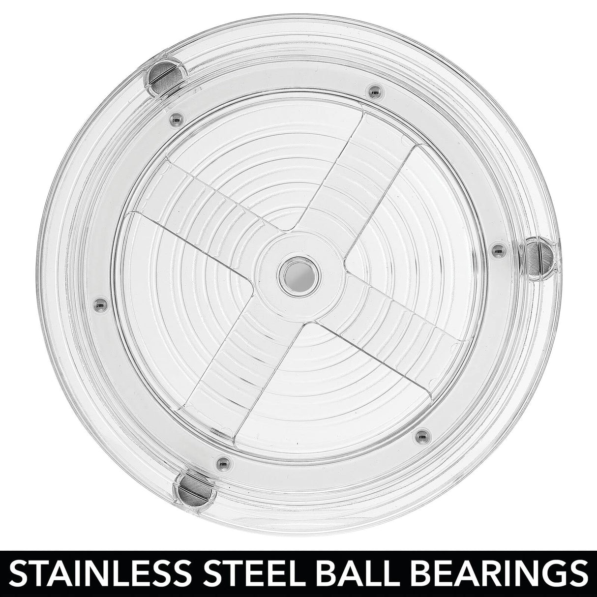 mDesign Spinning 3-Tier Lazy Susan 360 Rotating Makeup Organizer Storage Tower - Beauty Cosmetic Organization Caddy for Bathroom Vanity, Countertop, Makeup Table - Ligne Collection - Clear mDesign