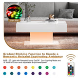 Led Coffee Table Living Room White Coffee Table Mesas De Centro Para Salas Modernas Nesting Coffee Table Modern Coffee Table for Living Room Sliding Center Table (White) HedoAjim