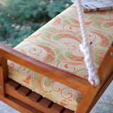 International Caravan Furniture Piece Royal Tahiti Curved Back Wood Two Seated Swing International Caravan