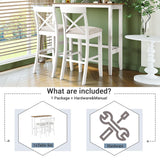 LUMISOL Bar Table and Chair Set, Small Counter Height Table Set for 2, 3 Piece Bar Table Set for Dining Room Small Place, Breakfast Nook Table Set, Space Saving for Living Room, Beige LUMISOL