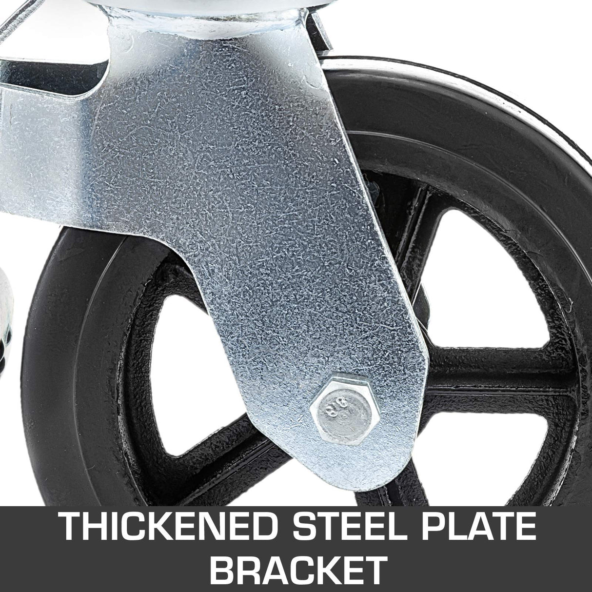 VEVOR 4 Pack Scaffolding Wheels, 8 x 2 Inch Scaffold Caster Wheels with Dual Locking Rubber Swivel Casters, 360 Degrees Heavy Duty Rubber Swivel Stem Casters with Brake, 4400LBS Capacity VEVOR