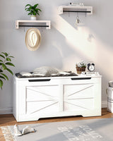 Hzuaneri Storage Chest, Storage Trunk, Wooden Storage Bench - 39.4" Lift-Top Storage Organizer with 2 Safety Hinges, Shoe Bench for Entryway, Bedroom, Living Room, White SB03403X Hzuaneri