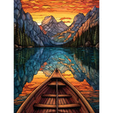 Moraine Lake Diamond Painting Banff National Park Artwork The Rockey Mountains Wall Art 5D DIY Full Drill Crystal Sainboat Landscape Diamond Picturefor Adult Home Decor Ship Gift(16''Wx 12''H) TUMOVO