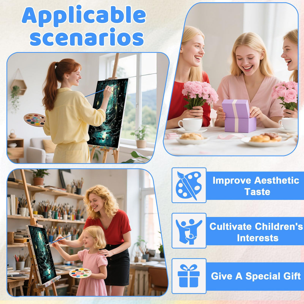 EMIEAUFG Creative Paint by Number Kit for Adults,Dark Forest DIY Paint by Numbers Set for Home Decor and Gifting - 12x16 Inch EMIEAUFG