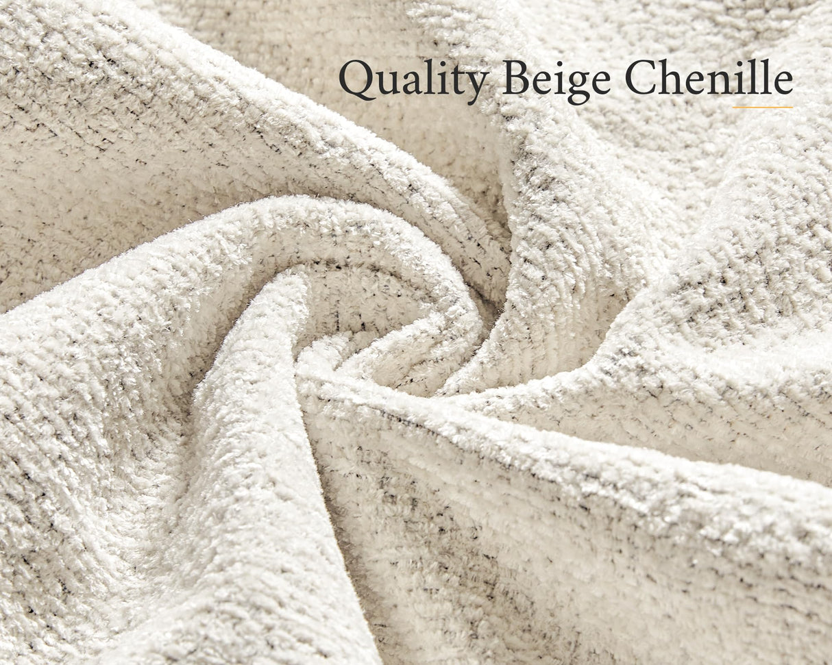 VanAcc 88 Inch Reversible L Shape Sofa, Convertible Sofa with Storage, L Shape Couch with Chaise, Comfy Couches for Living Room, Beige Chenille VanAcc