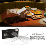 LIZ QNNALY Large Clear Acrylic Book Stand - Perfect for Displaying Open Books on Your Coffee Table - Ideal for Bibles, Cook Books, Guest Books, Magazines, Each with a Lucite Paperweight (Clear) LIZ QNNALY