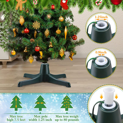 360 Degree Rotating Christmas Tree Stand for up to 7.5ft Artificial Tree Rotating Tree Stand Black Tree Revolving Stand Christmas Tree Turning Stand Xmas Tree Bases with 3 Built in Electrical Outlets